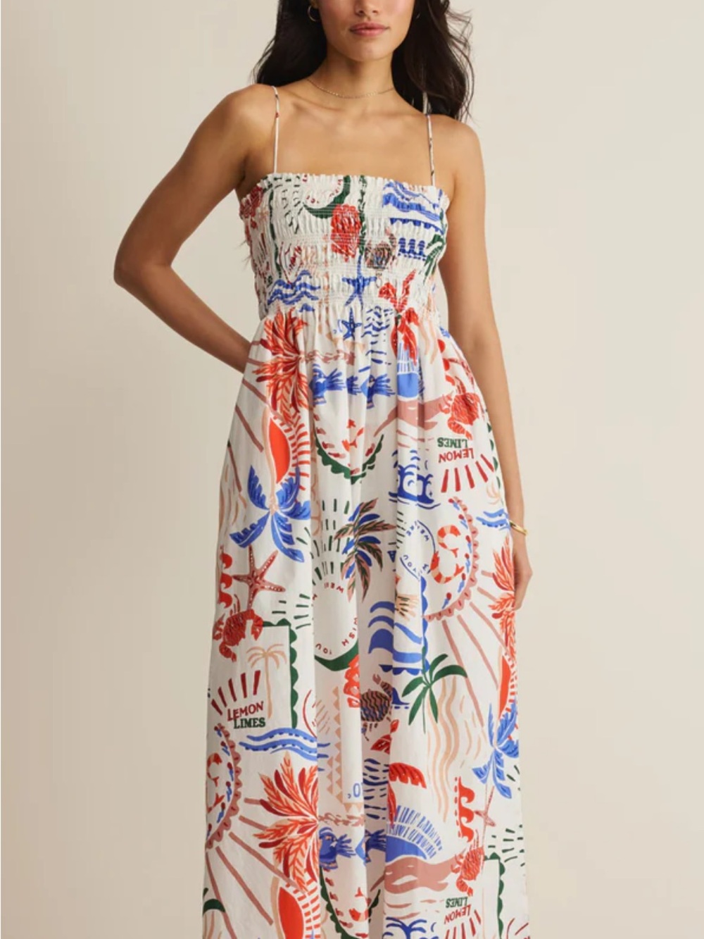 Z Supply Cornelia Getaway Maxi Dress with Multicolor Tropical Print size M
